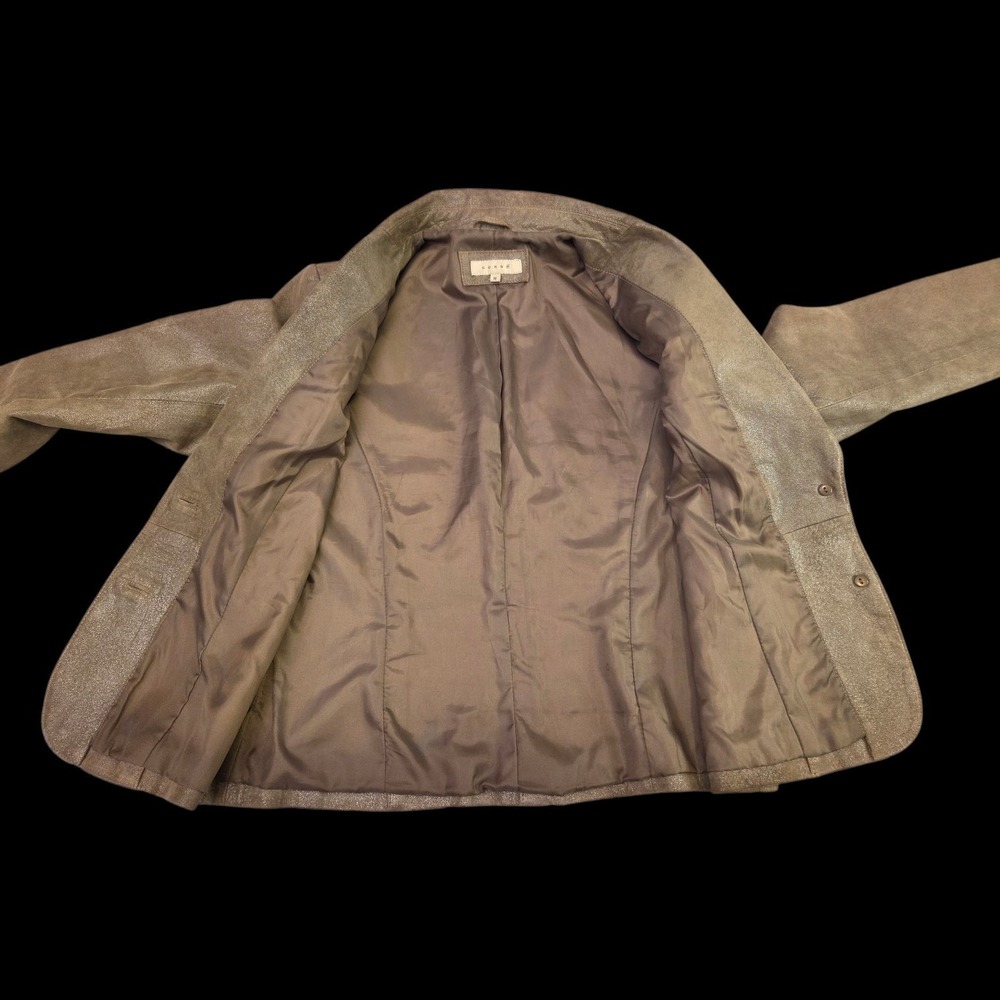 SORBE Sz Medium Suede Leather‎ Jacket Brown Metallic - Picture 3 of 10